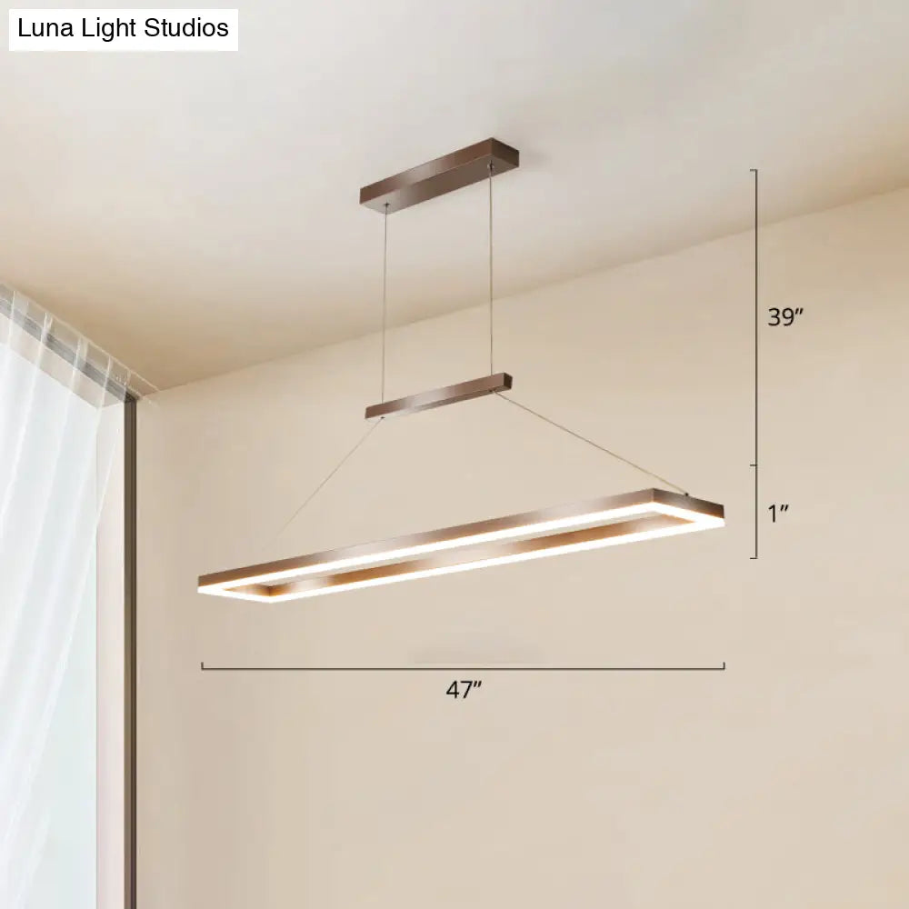 Sleek Metal Island Ceiling Led Pendant Light For Dining Room - Simplicity And Style