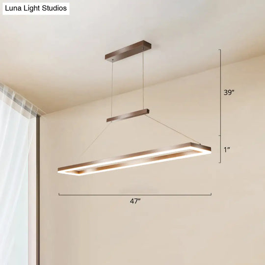 Sleek Metal Island Ceiling Led Pendant Light For Dining Room - Simplicity And Style