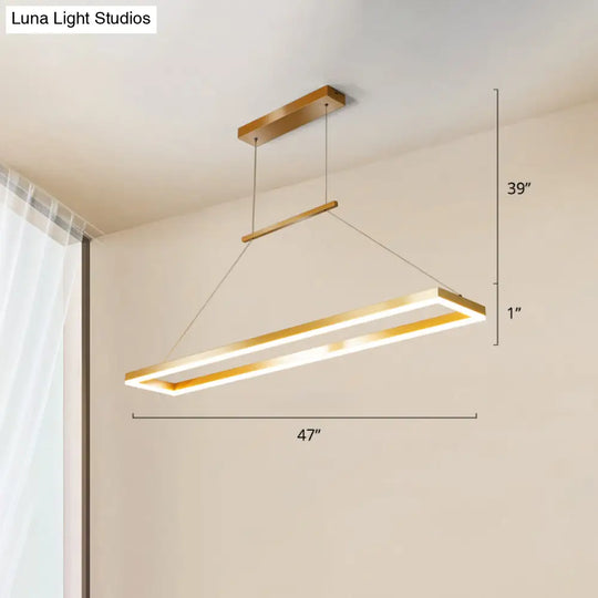 Sleek Metal Island Ceiling Led Pendant Light For Dining Room - Simplicity And Style