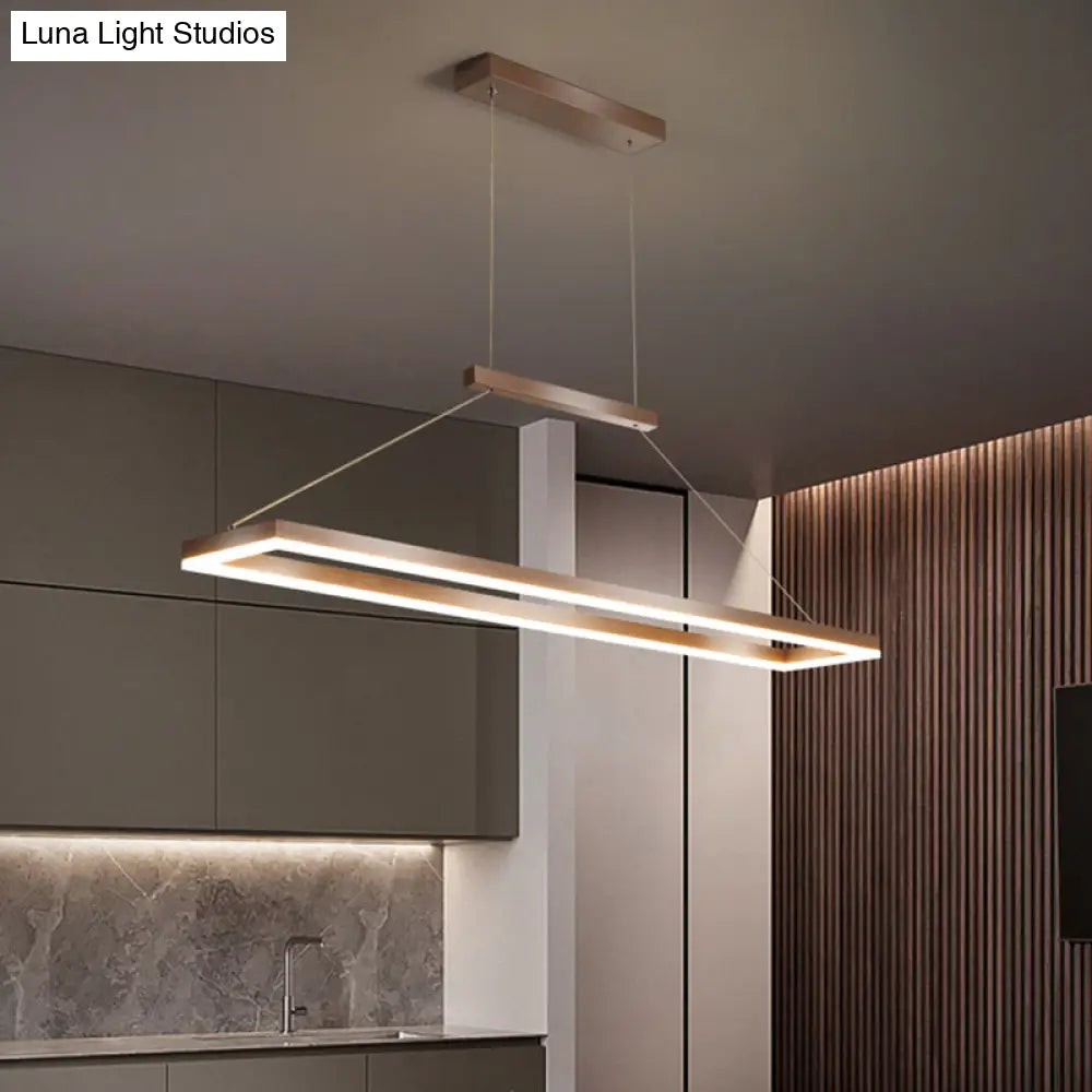 Sleek Metal Island Ceiling Led Pendant Light For Dining Room - Simplicity And Style