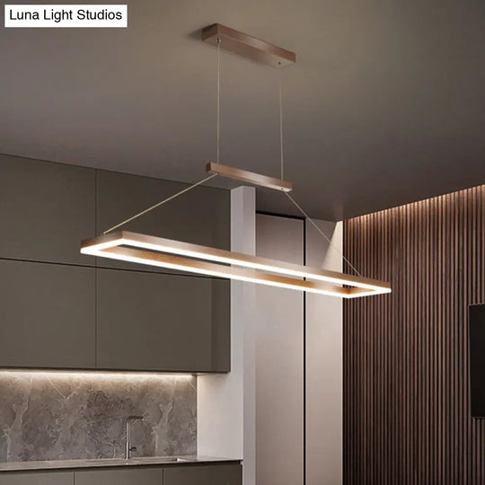 Sleek Metal Island Ceiling Led Pendant Light For Dining Room - Simplicity And Style