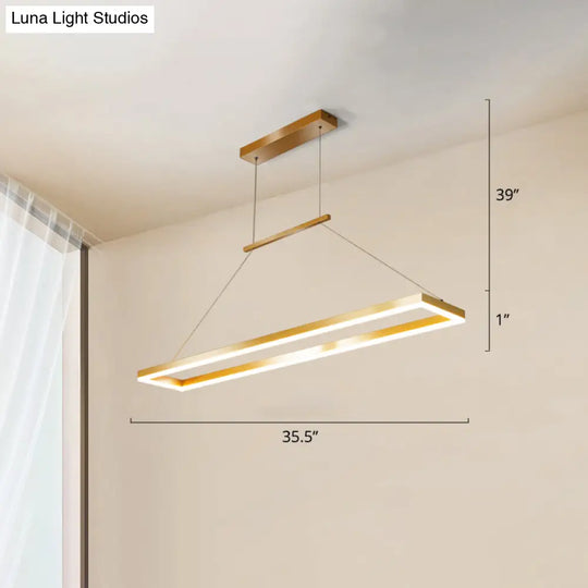 Sleek Metal Island Ceiling Led Pendant Light For Dining Room - Simplicity And Style