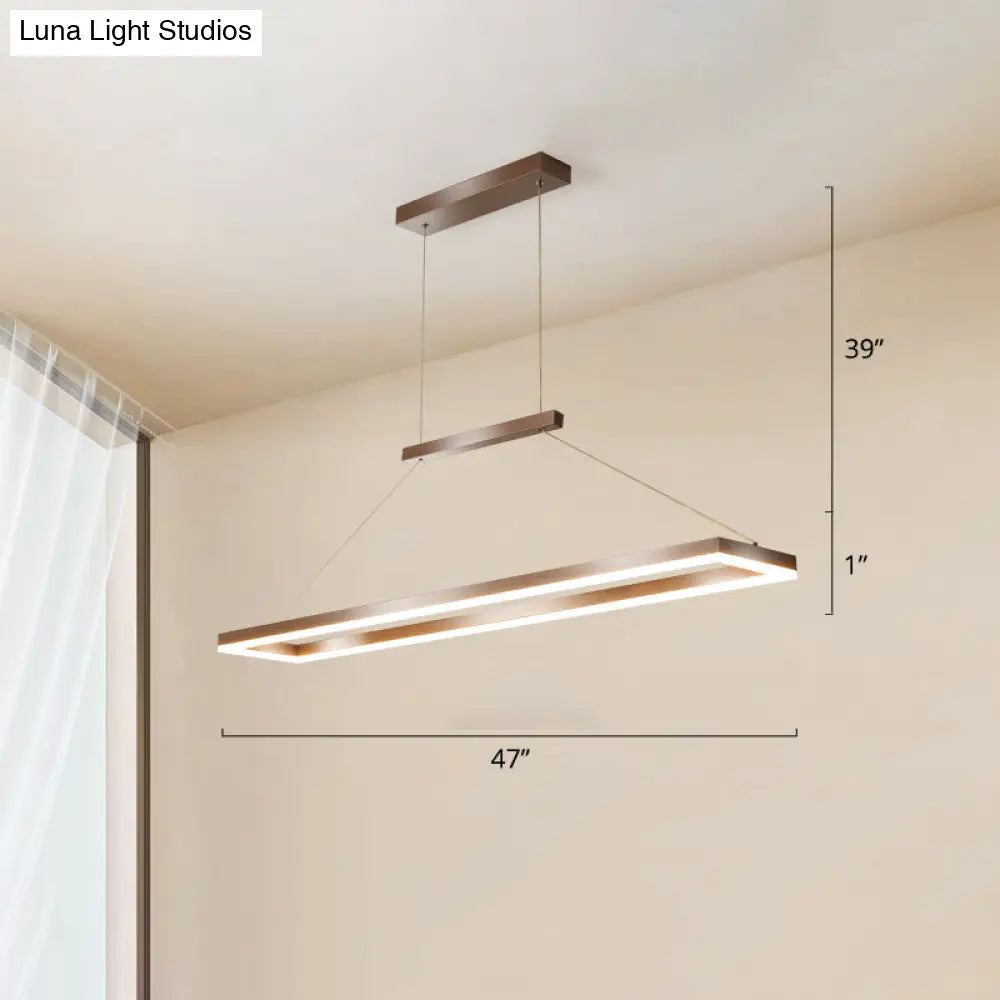 Sleek Metal Island Ceiling Led Pendant Light For Dining Room - Simplicity And Style