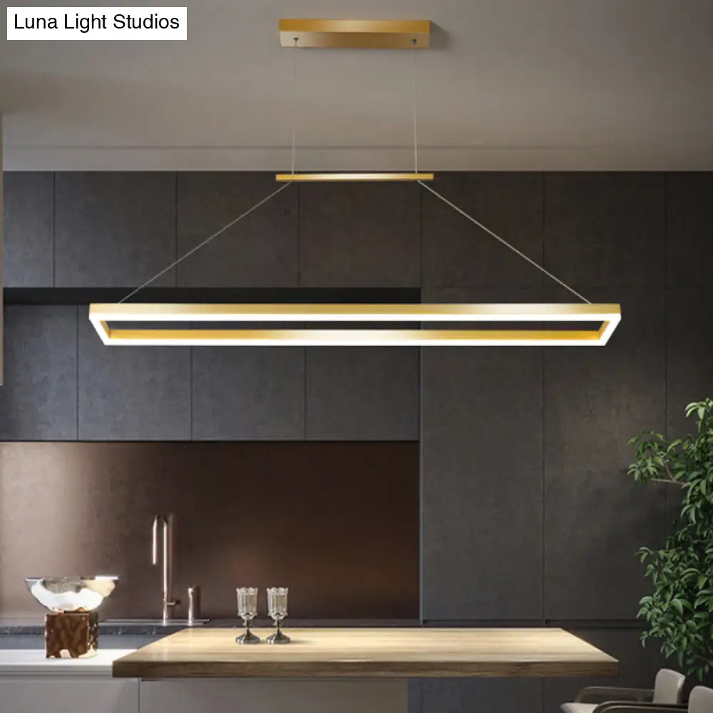 Sleek Metal Island Ceiling Led Pendant Light For Dining Room - Simplicity And Style