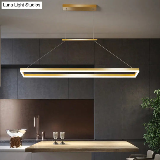 Sleek Metal Island Ceiling Led Pendant Light For Dining Room - Simplicity And Style