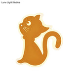Sleek Metal Kitten Wall Light - Vibrant Macaron Colors For Bedroom Or Kindergarten