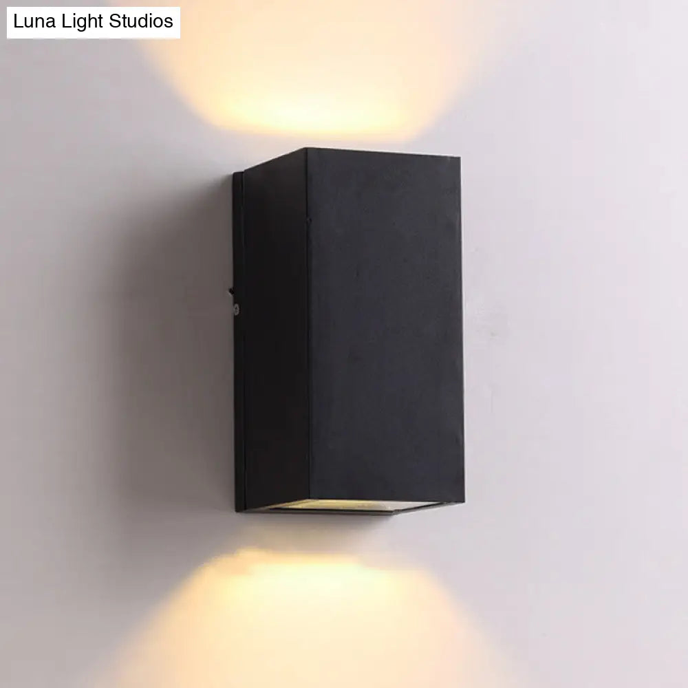 Sleek Metal Led Flush Mount Wall Sconce For Porch - Rectangle Cylinder Triangle Shapes Simplicity