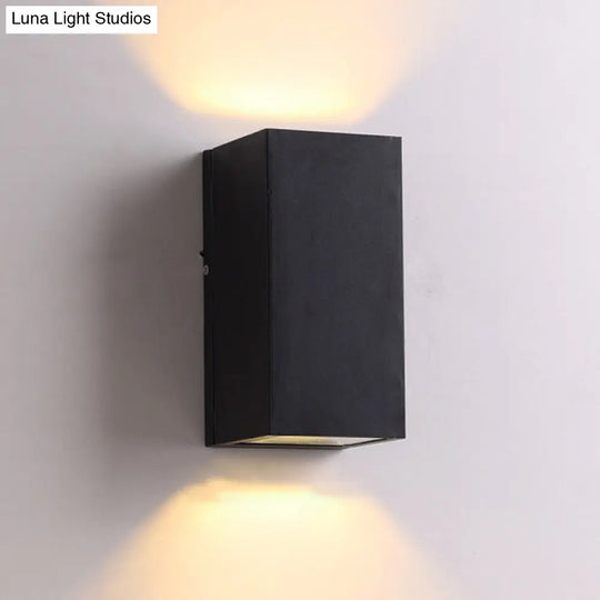 Sleek Metal Led Flush Mount Wall Sconce For Porch - Rectangle Cylinder Triangle Shapes Simplicity