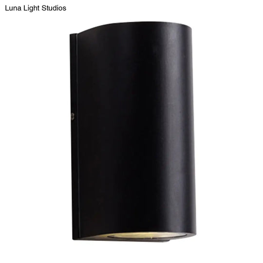 Sleek Metal Led Flush Mount Wall Sconce For Porch - Rectangle Cylinder Triangle Shapes Simplicity