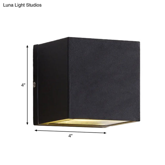 Sleek Metal Led Flush Mount Wall Sconce For Porch - Rectangle Cylinder Triangle Shapes Simplicity