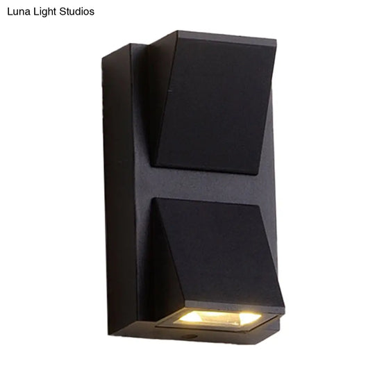 Sleek Metal Led Flush Mount Wall Sconce For Porch - Rectangle Cylinder Triangle Shapes Simplicity