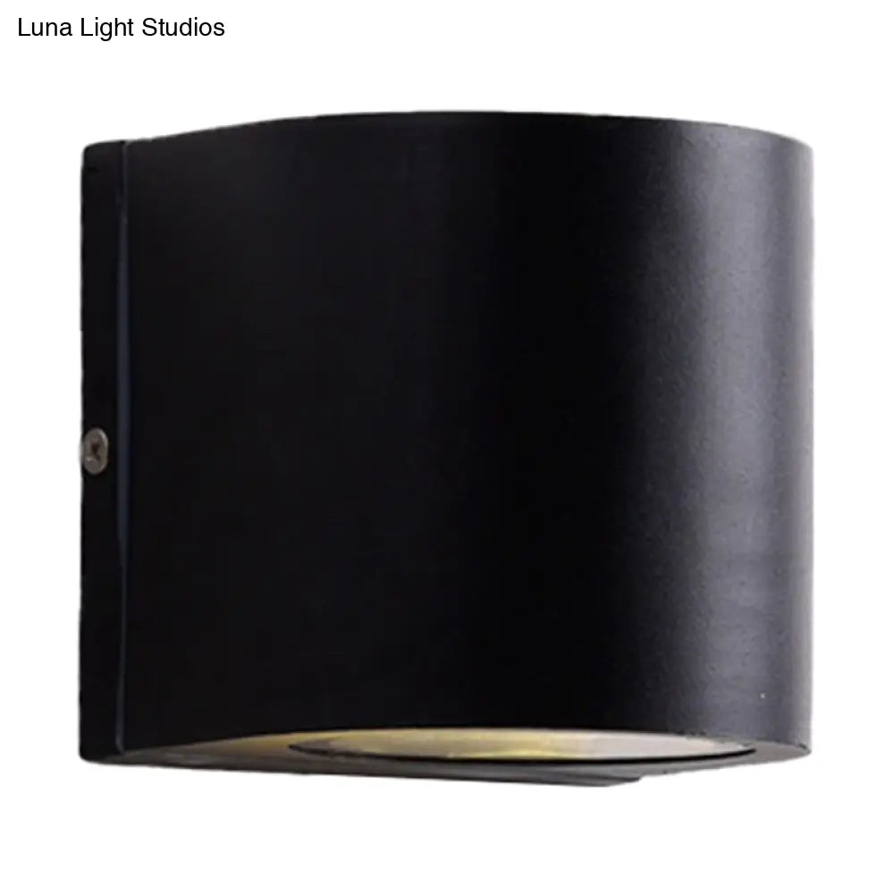 Sleek Metal Led Flush Mount Wall Sconce For Porch - Rectangle Cylinder Triangle Shapes Simplicity