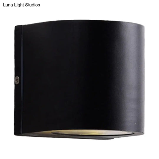 Sleek Metal Led Flush Mount Wall Sconce For Porch - Rectangle Cylinder Triangle Shapes Simplicity