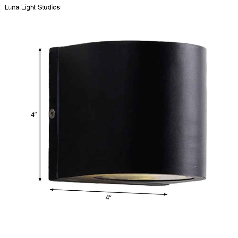 Sleek Metal Led Flush Mount Wall Sconce For Porch - Rectangle Cylinder Triangle Shapes Simplicity