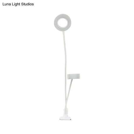 Sleek Metal Round Usb Mirror Lamp With Portable Led Fill Lighting And Flexible Arm Simplicity