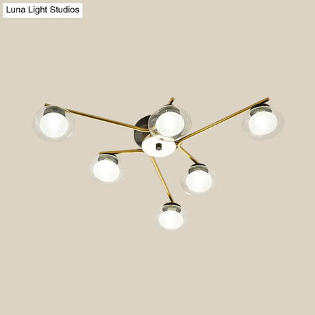 Sleek Metal Semi Flush Mount Ceiling Lamp With Multi - Head And Oval Shade - Stylish Lighting For