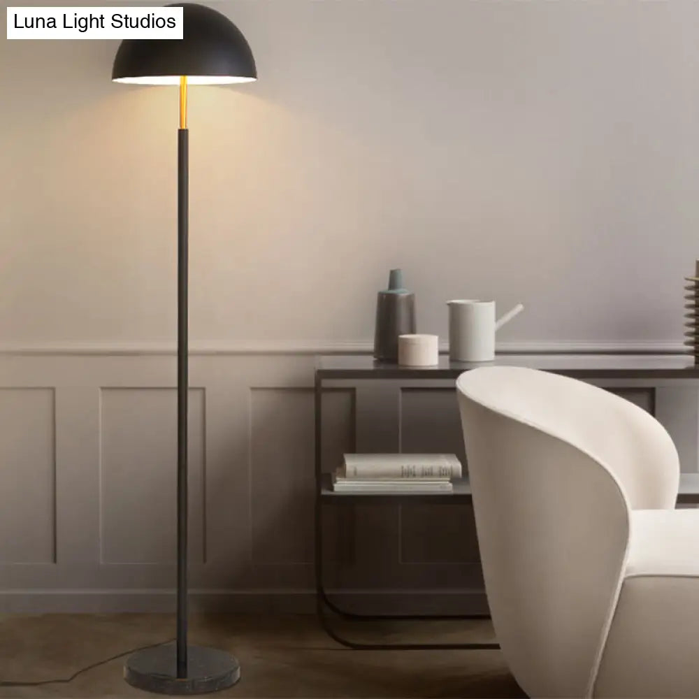 Sleek Metal Semicircle Shade Reading Floor Lamp - Simplicity 2-Headed Black And Gold Design