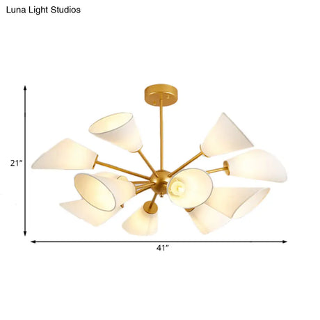 Sleek Metal Sputnik Chandelier - Contemporary Multi-Light Pendant Lamp With Led Gold/Black Finish