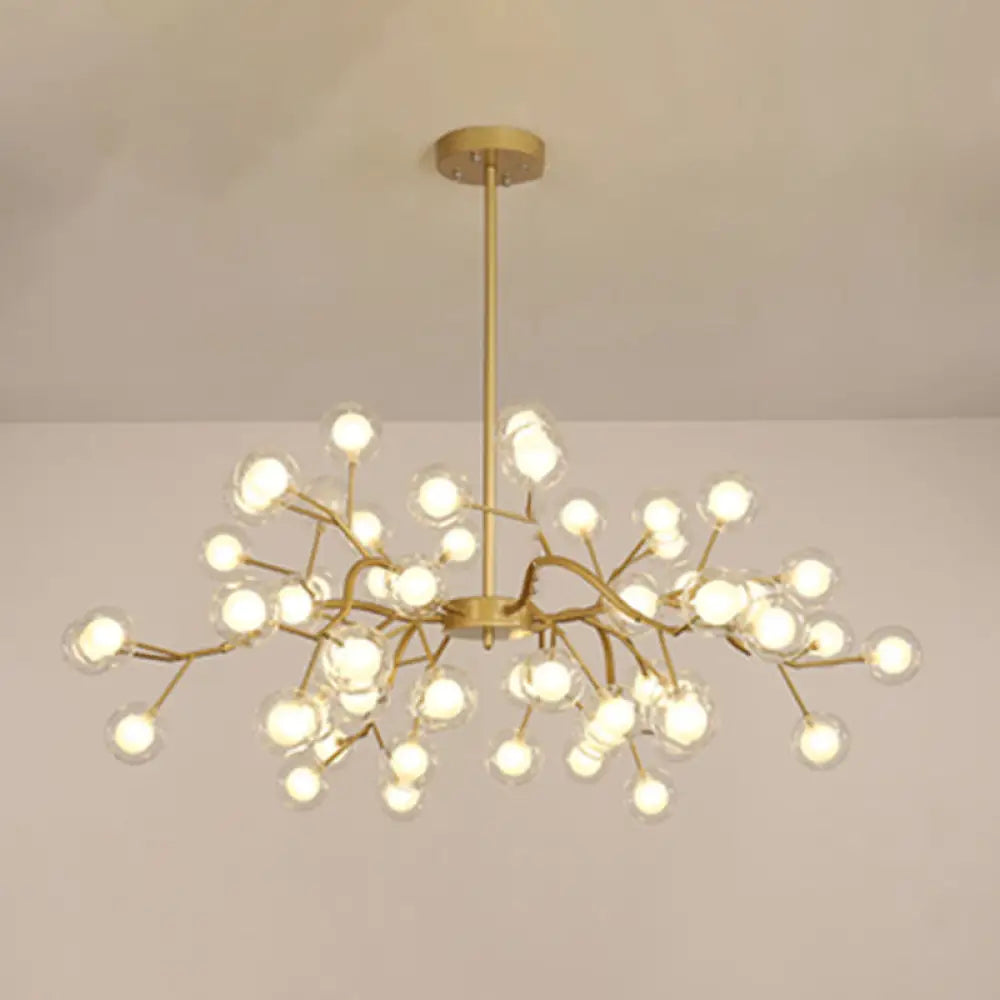 Sleek Metallic Branch Led Chandelier Pendant Light For Living Room 54 / Gold B