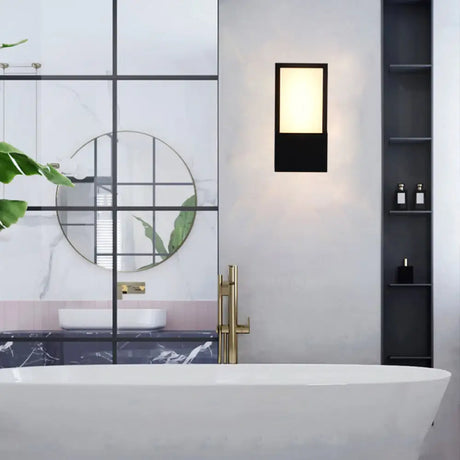Sleek Metallic Led Wall Sconce Light For Courtyard: Simplicity At Its Best Black / Warm A