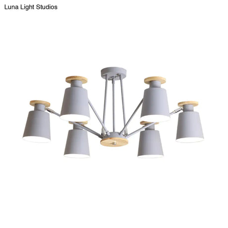 Sleek Nordic Metal Pendant Light With Rotatable Bucket Shade - Ideal For Living Room Ambiance