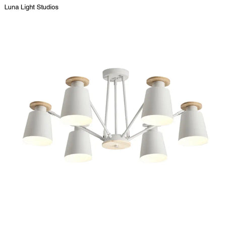 Sleek Nordic Metal Pendant Light With Rotatable Bucket Shade - Ideal For Living Room Ambiance