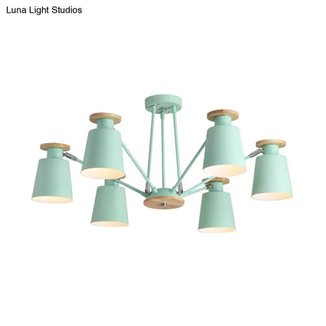 Sleek Nordic Metal Pendant Light With Rotatable Bucket Shade - Ideal For Living Room Ambiance