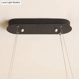 Sleek Oval Acrylic Chandelier Light – Simple Style In Black Or White With Led Choose Warm Natural