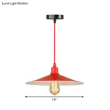 Sleek Red Metal Pendant Light For Living Room - 1 Or 3-Head Swag Design