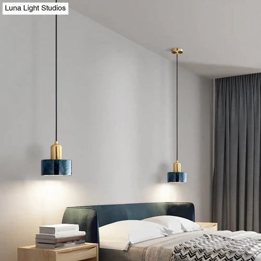 Sleek Round Shade Pendant Light With Marble Accent – Ideal For Elegant Dining Rooms 1 / Green