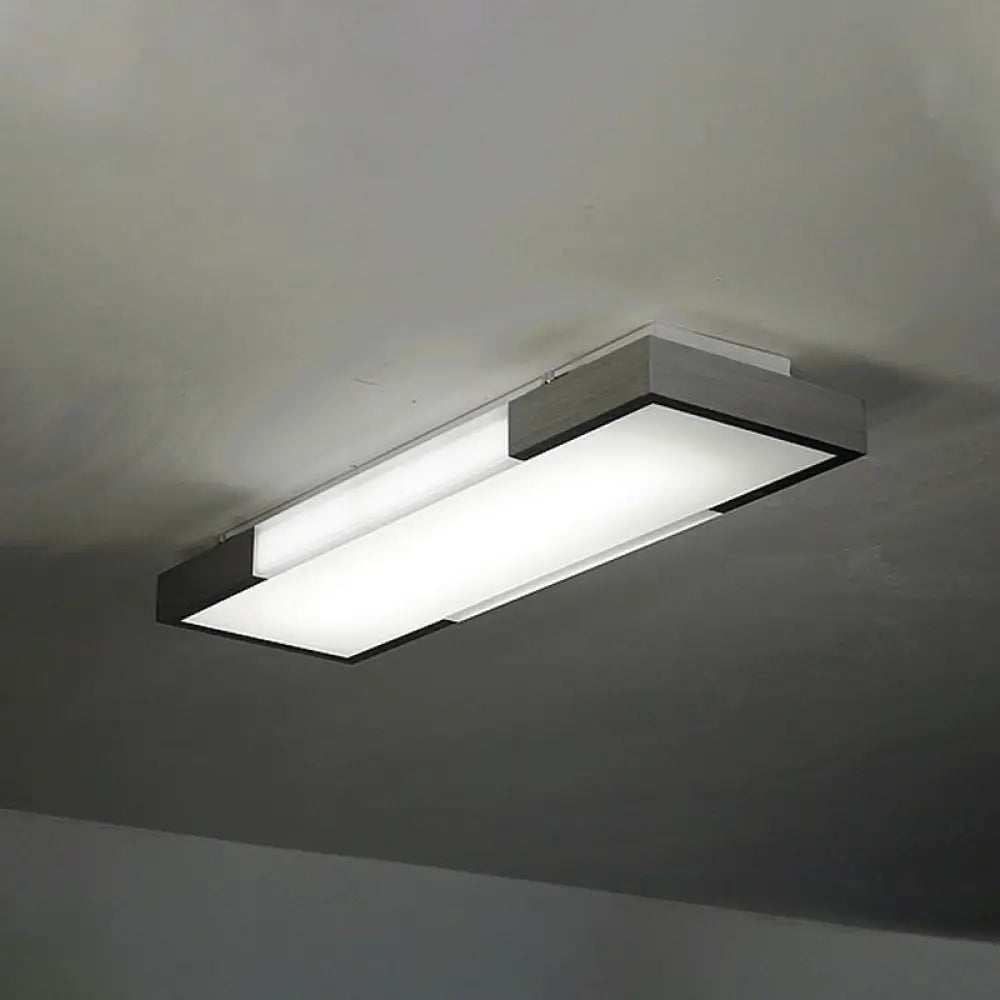 Sleek Simplicity Rectangular Flush Mount Lamp - 8’/15’ Wide Metal 24.5’/35.5’ Long Led