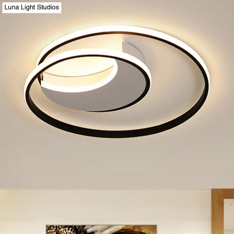 Sleek Spiral Flush Mount Ceiling Light With Simple Acrylic Design - Led 16/19.5/23.5 Wide