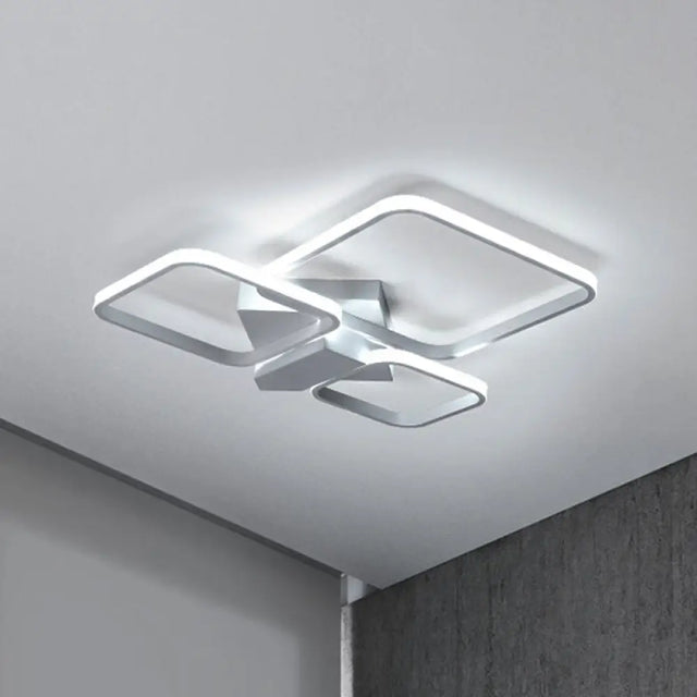 Sleek Square Led Acrylic Semi - Flush Ceiling Light In Warm/White White /