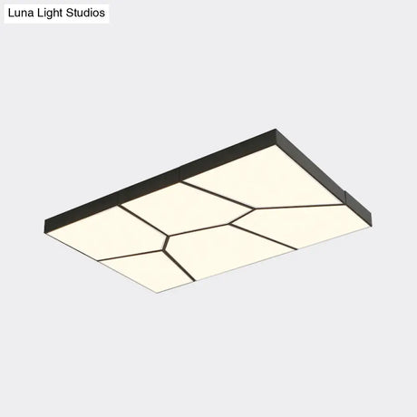 Sleek Squared/Rectangular Flush Mount Led Ceiling Light In Black/White White/Warm - Modern Acrylic