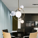 Sleek Stained Glass 7-Head Chandelier Light Fixture - Perfect for Dining Rooms Gold / Downrods