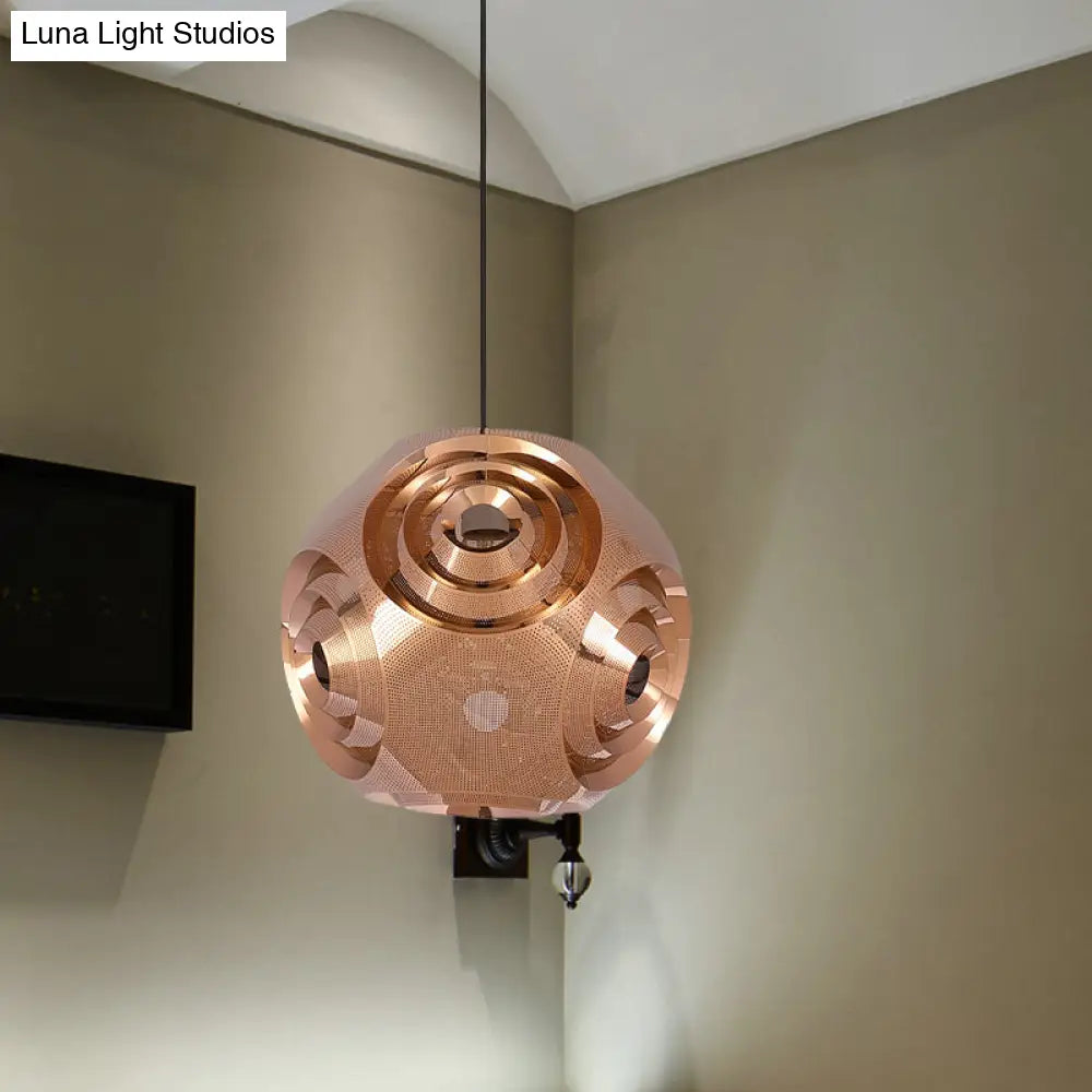 Sleek Stainless Steel Sphere Pendant Lamp Colonial 1-Head Suspension Light (11/15 W) In