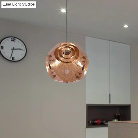 Sleek Stainless Steel Sphere Pendant Lamp Colonial 1-Head Suspension Light (11/15 W) In