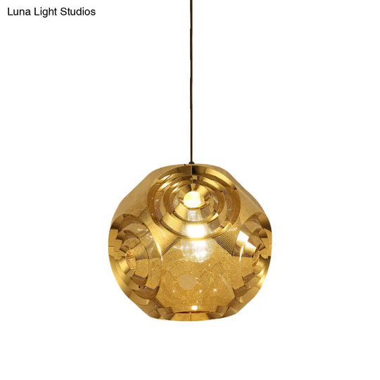 Sleek Stainless Steel Sphere Pendant Lamp Colonial 1-Head Suspension Light (11/15 W) In