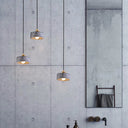 Sleek Terrazzo Single Pendant Lamp: Round Bedside Hanging Light Fixture With Rotary Switch Blue / 6’