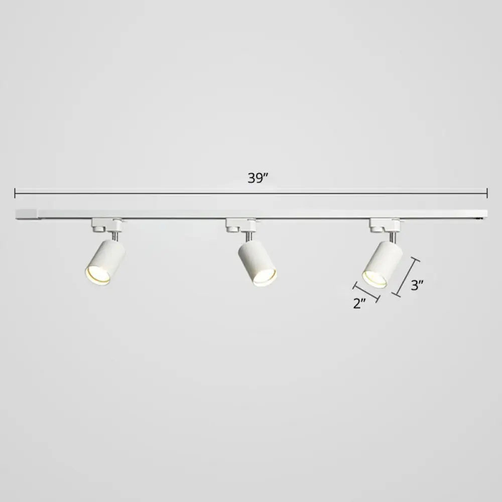Sleek Tube Track Spotlight: Modern Metallic Semi Flush Ceiling Light For Bars 3 / White