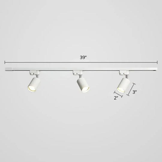 Sleek Tube Track Spotlight: Modern Metallic Semi Flush Ceiling Light For Bars 3 / White
