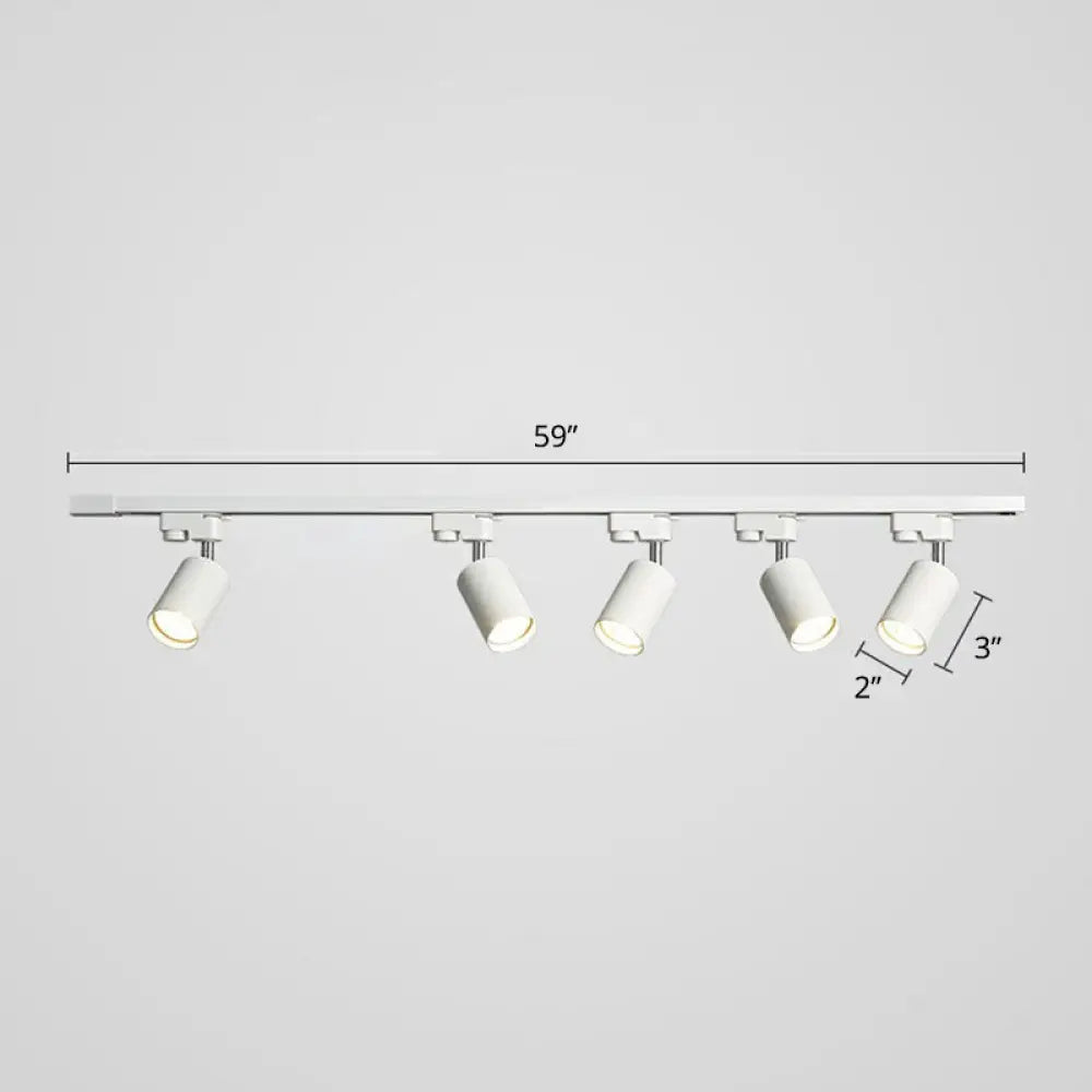 Sleek Tube Track Spotlight: Modern Metallic Semi Flush Ceiling Light For Bars 5 / White