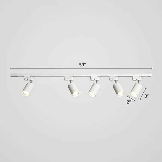 Sleek Tube Track Spotlight: Modern Metallic Semi Flush Ceiling Light For Bars 5 / White