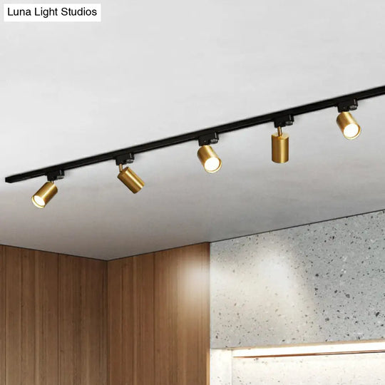Sleek Tube Track Spotlight: Modern Metallic Semi Flush Ceiling Light For Bars