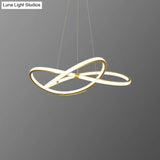 Sleek Twist Led Pendant Lamp: Minimalist Aluminum Chandelier For Living Room