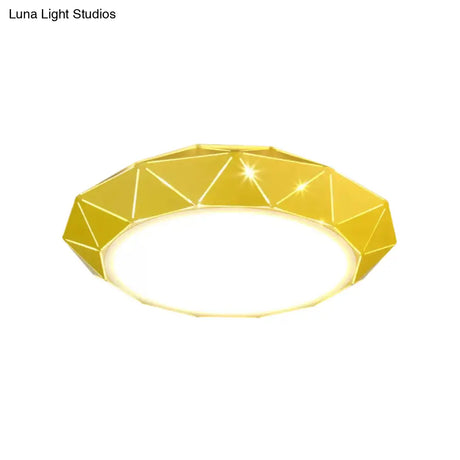 Sleek Ufo Girl Bedroom Led Ceiling Light - Acrylic Metal Nordic Flushmount