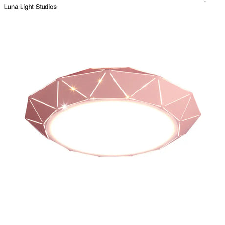Sleek Ufo Girl Bedroom Led Ceiling Light - Acrylic Metal Nordic Flushmount