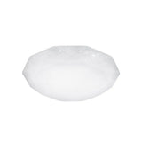 Sleek White Diamond Ceiling Fixture W/ Integrated Led Flush Mount For Living Room - Acrylic Shade In