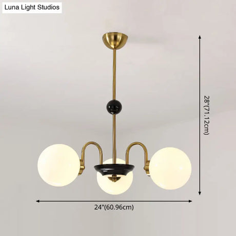 Sleek White Glass Ceiling Chandelier - Modern Minimalist Design