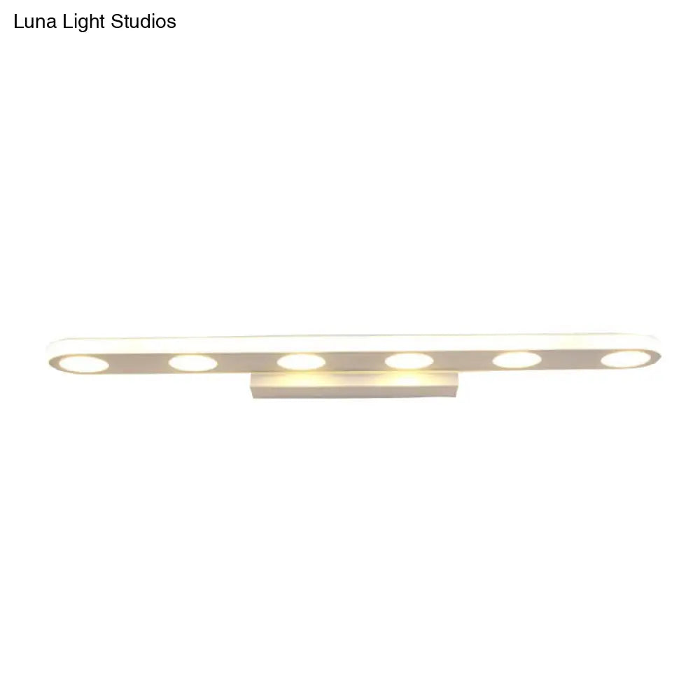 Sleek White Led Metal Bathroom Sconce Light Fixture: Simplicity At Its Finest 6 / Warm